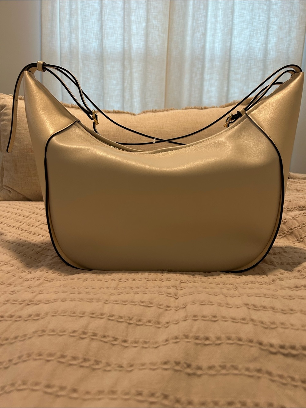 Wandler Cream Shoulder Bag with Black Trim